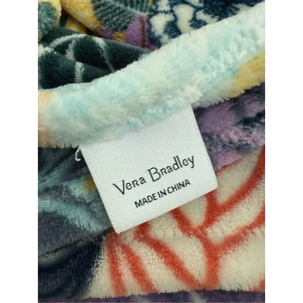 Vera Bradley Plush Throw Blanket Palm Floral Display Only